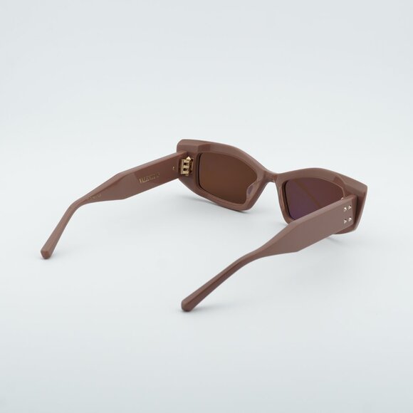 Valentino V-QUATTRO VLS-109H Sunglasses Caramel Rectangle Frame, Brown Lenses - Picture 5 of 12